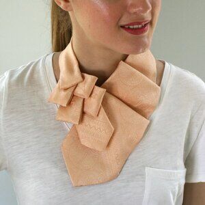 BNWT Ogsplosh Women's Ascot Scarf Peach Size Small Handcrafted